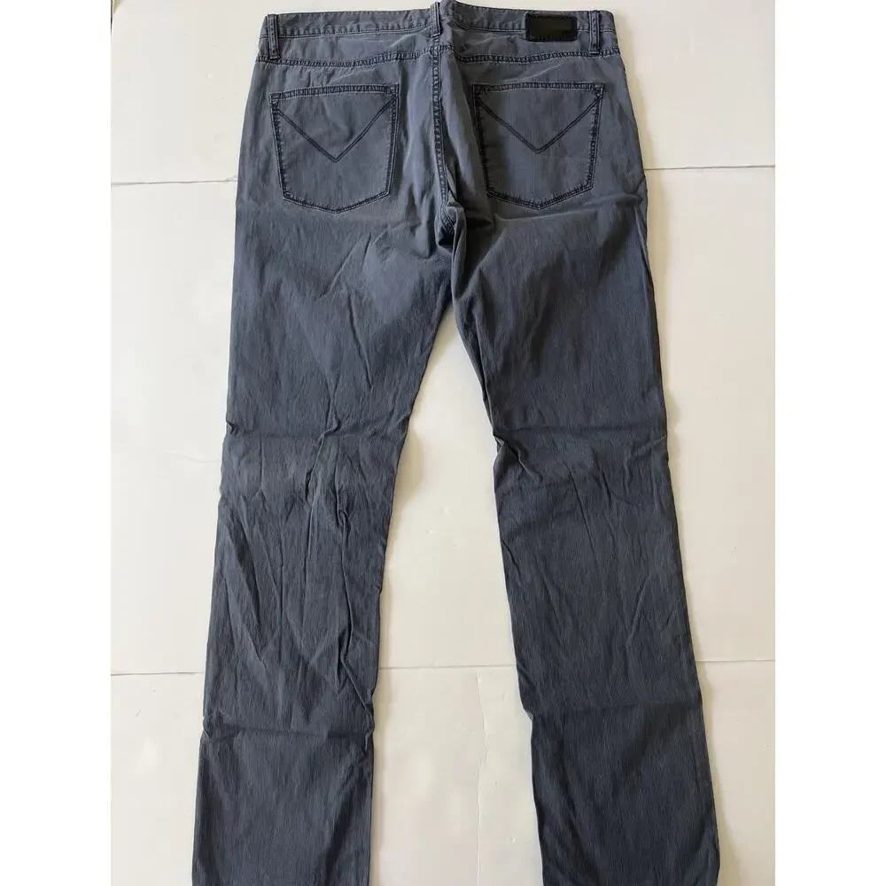 John Varvatos Bowery Slim Straight Lightweight Pants Men 36x33 Gray 5 Pockets